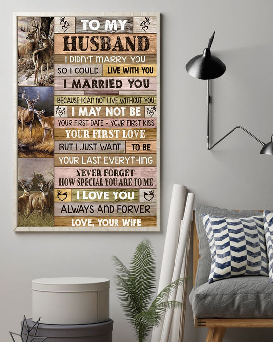 Personalized To My Husband Canvas Wall Art From Wife Deer Hunting Couple I Love You Always Custom Name Poster Prints