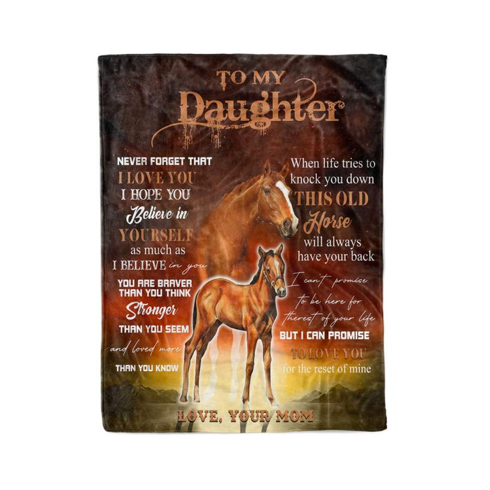 Personalized Fleece Blanket To My Daughter On Mothers Day Love Horse Premium Blankets Custom Name