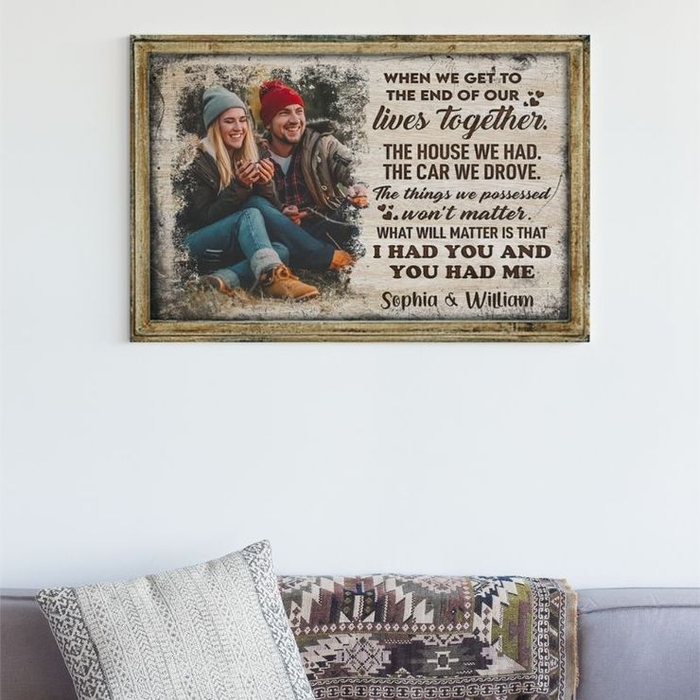 Personalized Canvas Wall Art For Couples I Had You & You Had Me Rustic Custom Name & Photo Poster Prints Birthday Gifts