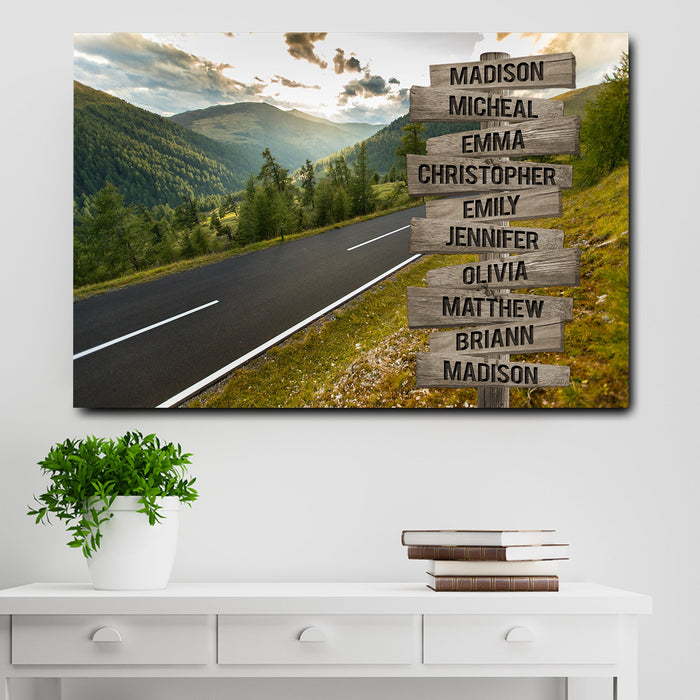 Personalized Canvas Wall Art Gifts For Family Mountain Decor Wooden Nature Signs Custom Name Poster Prints Wall Decor