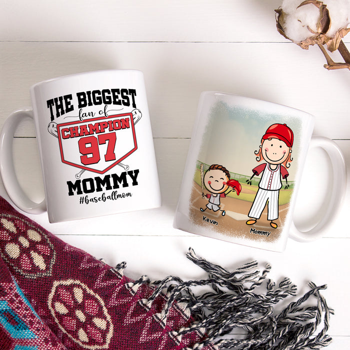 Personalized Ceramic Coffee Mug For Baseball Lovers To Mom Biggest Fan Cute Kid Print Custom Name 11 15oz Cup