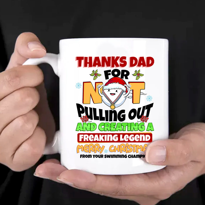 Personalized Coffee Mug For Dad From Kids Creating A Freaking Legend Sperm Custom Name Ceramic Cup Gifts For Christmas