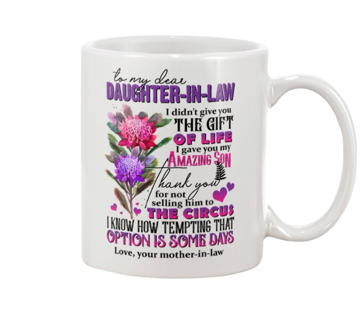 Personalized Coffee Mug For Daughter In Law Protea Flower Not Selling To Circus Custom Name White Cup Christmas Gifts