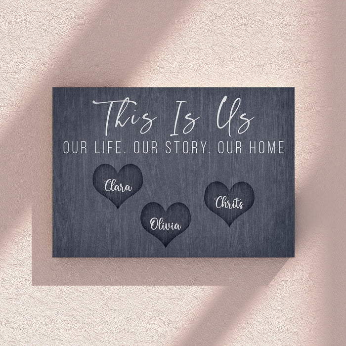 Personalized Canvas Wall Art Gifts For Family This Is Our Life Our Story Our Home Custom Name Poster Prints Wall Decor