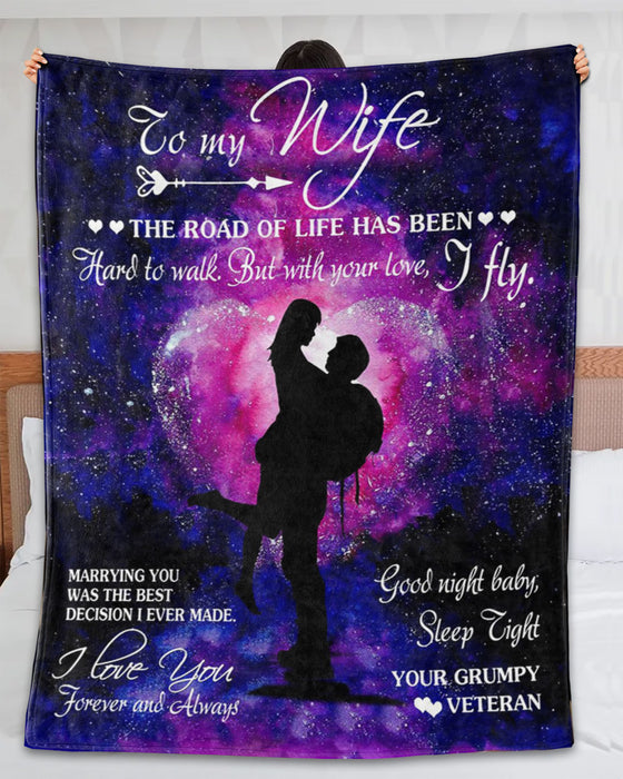 Personalized To My Wife Blanket Fro Husband Marrying You Was The Best Decision Romantic Couple Printed For Valentines