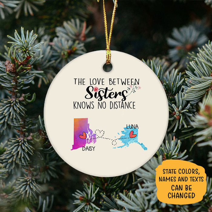 Personalized Ornament Long Distance Gifts For Family The Love Between Sisters Long Distance Custom Name Tree Hanging
