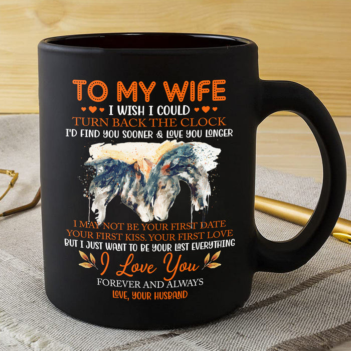 Personalized Coffee Mug For Wife From Husband Horse I'd Find You Sooner Custom Name Black Cup Gifts For Christmas