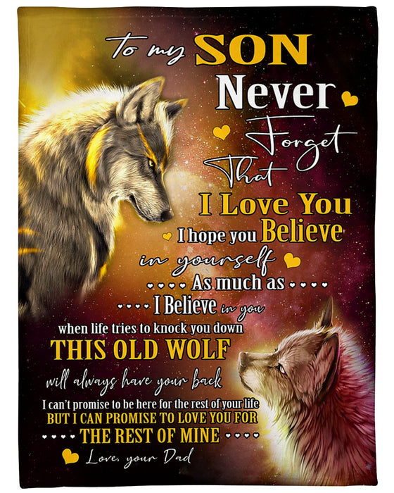 Personalized To My Son Blanket From Mom Dad This Old Wolf Always Have Your Back Custom Name Gifts For Christmas