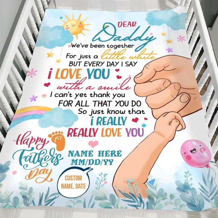 Personalized Blanket For Expectant Dad From Baby Thanks For All That You Do Hand Custom Name Gifts For First Christmas