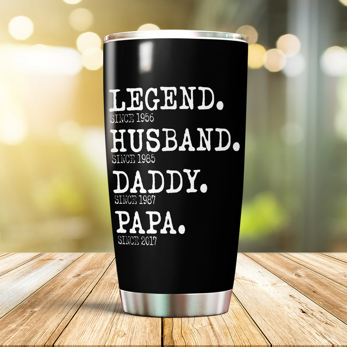 Personalized Tumbler For Grandpa From Grandkids Legend Husband Daddy Papa Since Year Custom Name Travel Cup Xmas Gifts