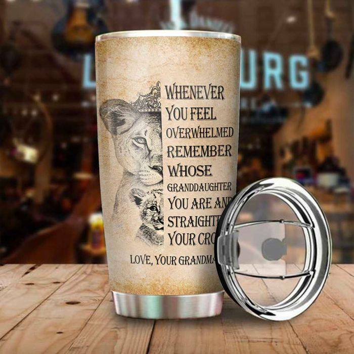 Personalized Tumbler To Granddaughter Gifts From Grandparents Vintage Lion Love You For The Rest Custom Name Travel Cup