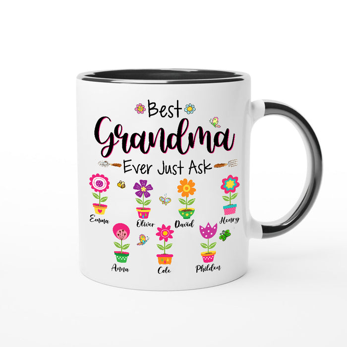 Personalized Coffee Mug Gifts For Nana Flower Awesome Grandma Ever Just Ask Custom Grandkids Name Mothers Day Accent Cup