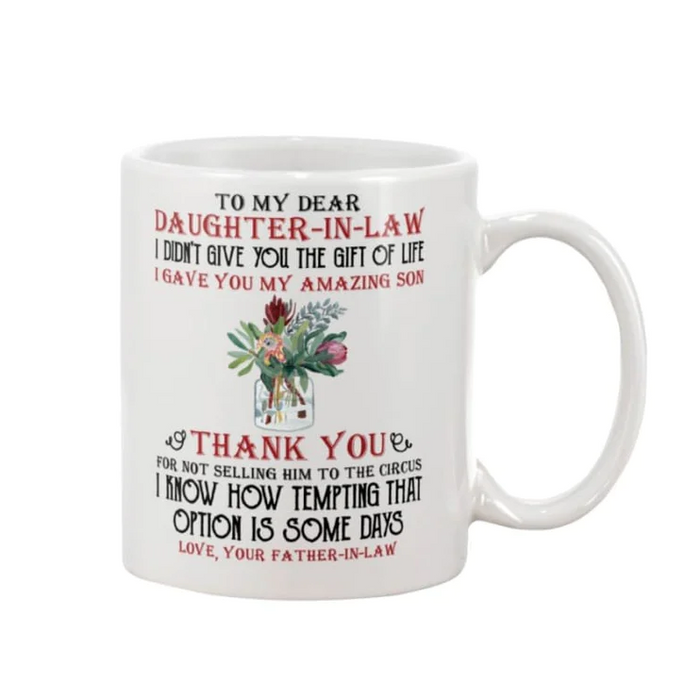 Personalized Coffee Mug Gifts For Daughter In Law Option Is Some Days Jar Of Flowers Custom Name White Cup For Christmas