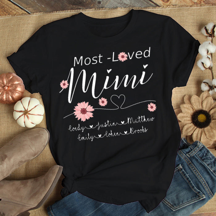 Personalized Shirt For Grandma Most Loved Mimi Cute Shirt Custom Name For Grandma