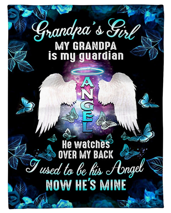 Personalized Memorial Blanket For Loss Of Grandpa I Used To Be His Angel Wings Halo Custom Name Sympathy Gifts