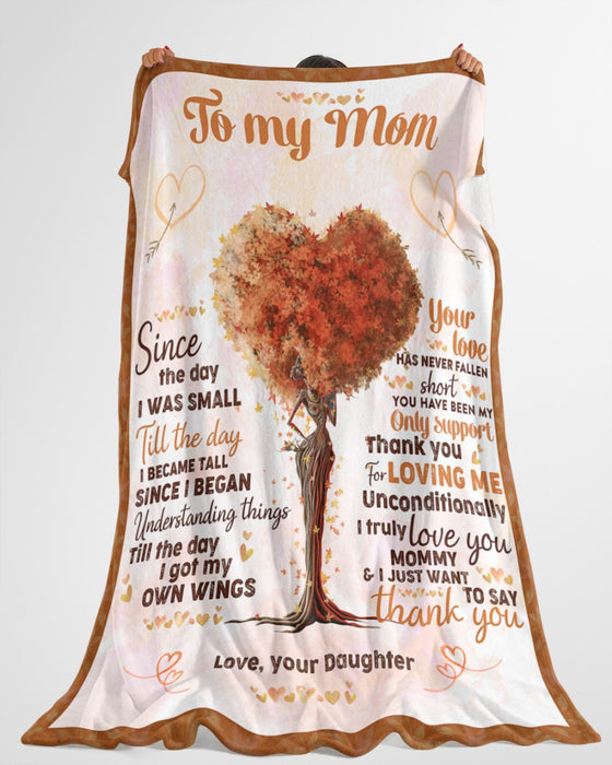 Personalized Blanket To My Mom From Daughter Beautiful Tree And Heart Print Custom Name Mother's Day Blanket