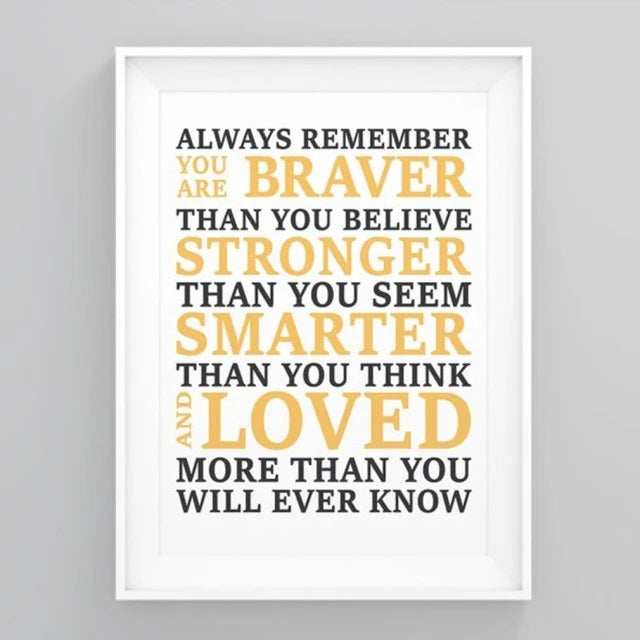 Personalized Poster for Dad Always Remember You Are Braver Than You Believe Vertical Frame Poster No Frame