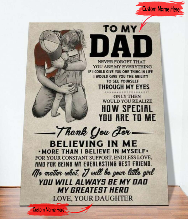 Personalized Canvas For Dad You Will Always Be My Dad vertical Poster Home Decor No Frame or Canvas Frame