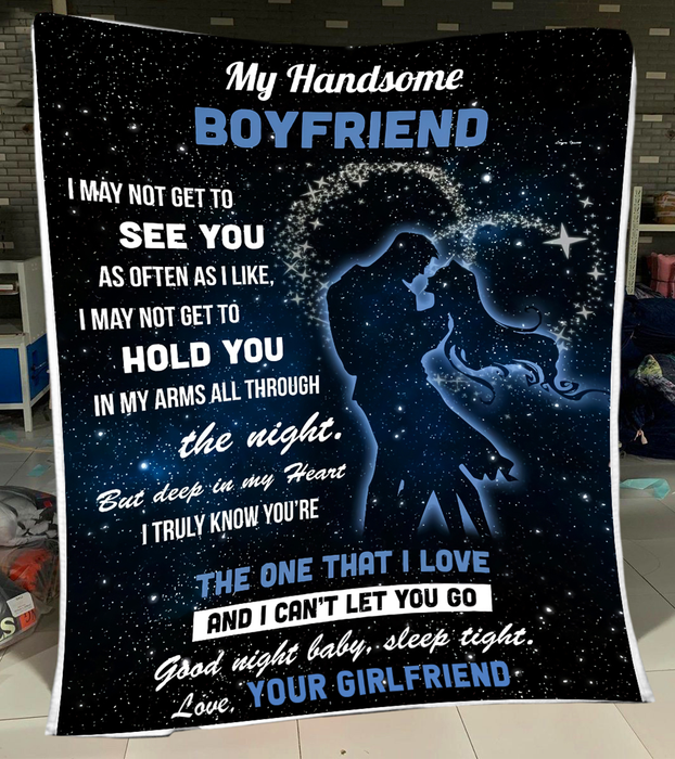 Personalized My Handsome Boyfriend Fleece Blanket From Nickname Wife Gifts For Wife Husband Customized Premium Blanket Christmas Valentine