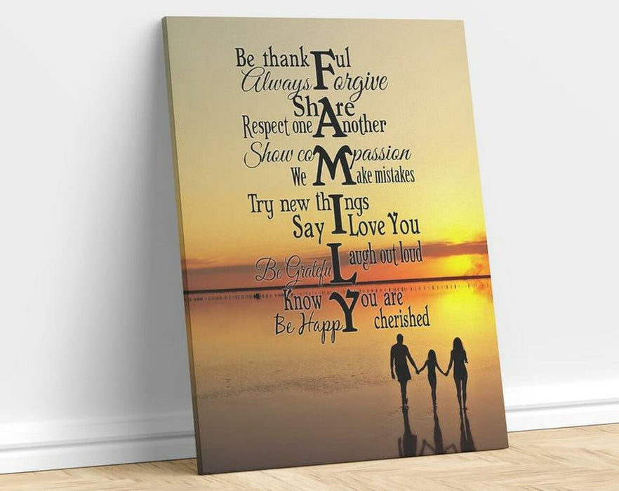 Family Be Thankful Always Forgive Share Respect One Another Canvas Vertical Poster No Frame Full Size