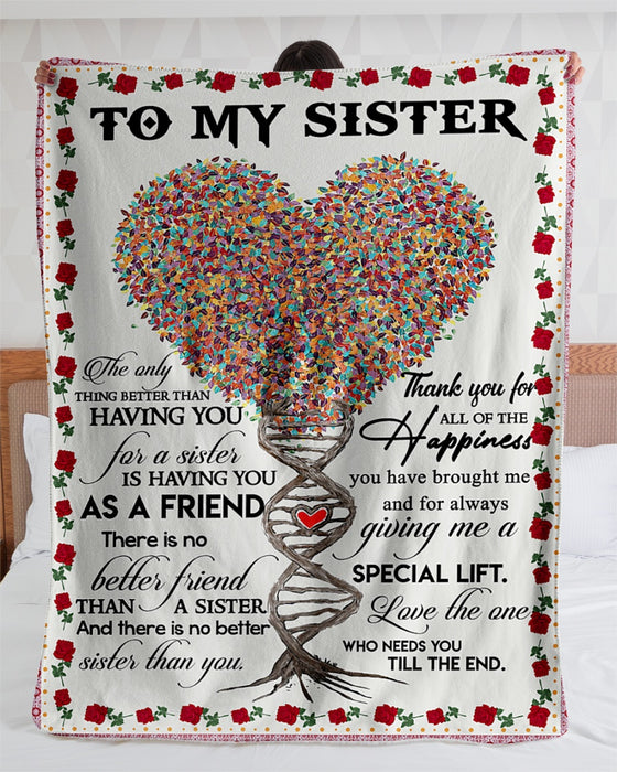 Personalized To My Bestie Sister Blanket From Bff Friend Dna Tree Thank You For All The Happiness Custom Name Xmas Gifts