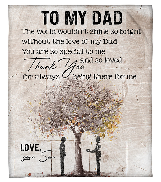 Personalized Fleece Blanket For Dad Sweet Quotes For Dad Print Dad And Son Customized Blanket Gifts For Father's Day Thanksgiving Birthday