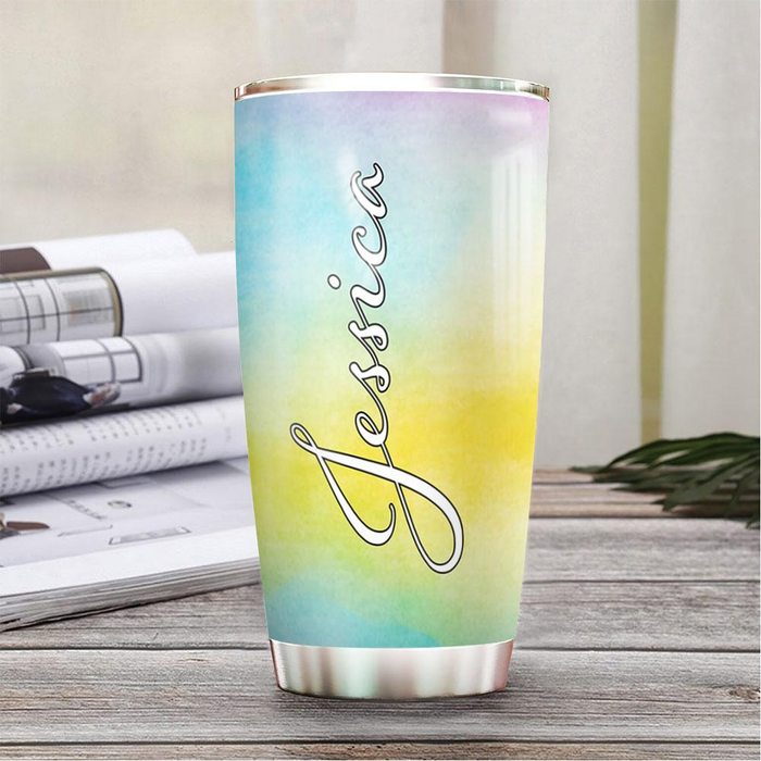Personalized Travel Cup For Teacher Colorful Theme A Work Of Heart 20oz Tumbler Custom Name Back To School Gifts