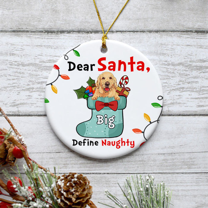 Personalized Ornament For Dog Owners Dog Stockings Xmas Lights Candy Cane Custom Name Tree Hanging Gifts For Christmas