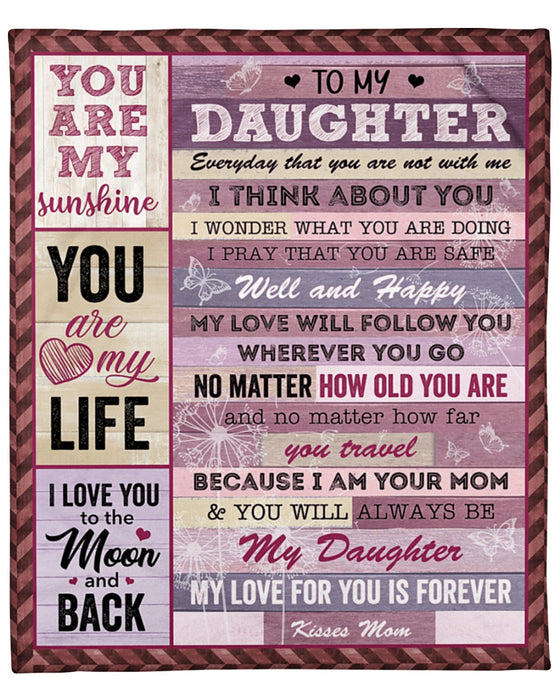 Personalized Blanket To My Daughter From Mom Everyday That You Are Not With Me Wooden Background Custom Name