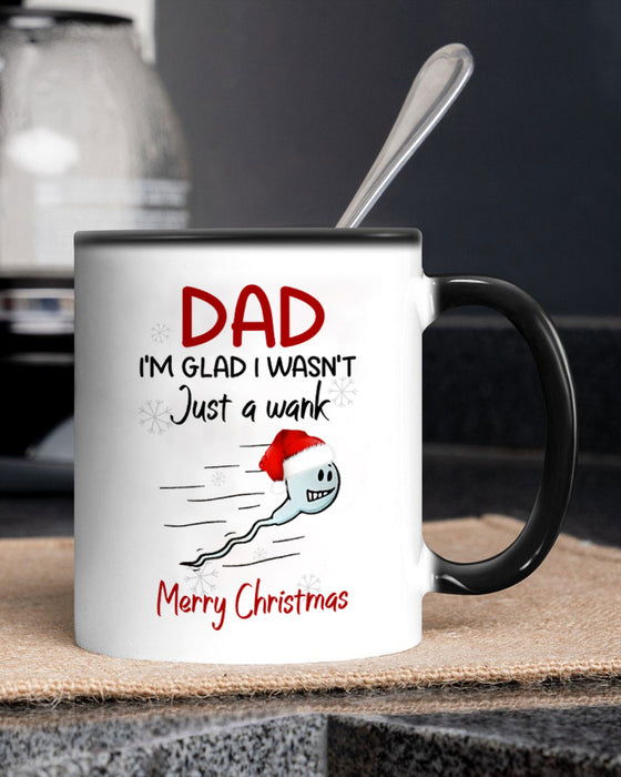 Personalized Coffee Mug For Daddy From Kids Just A Wank Naughty Sperm Santa Hat Custom Name Ceramic Cup Christmas Gifts