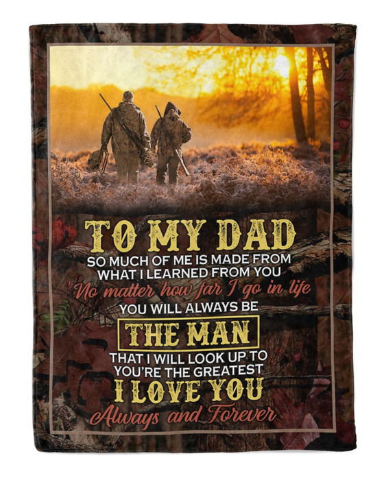 Personalized Blanket For Hunting Lover To My Dad From Son Vintage Design Father's Day Blanket Custom Name