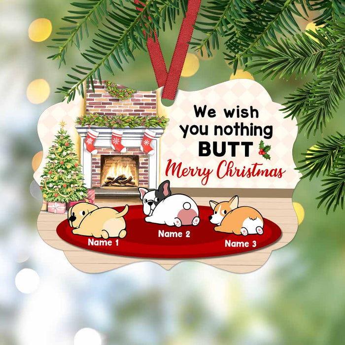 Personalized Ornament For Dog Lovers We Wish You Nothing Naughty Quotes Custom Name Tree Hanging Gifts For Christmas