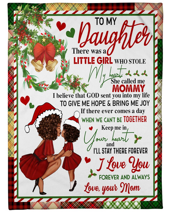 Personalized To My Daughter From Mom There Was A Girl Who Stole My Heart Print Black Women & Baby Xmas Design