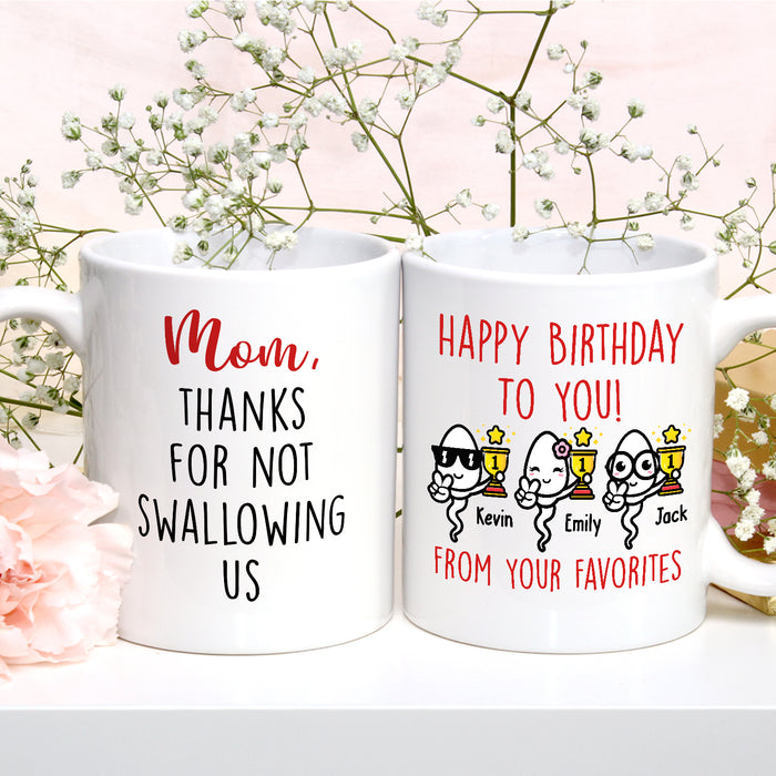 Personalized Ceramic Coffee Mug Happy Birthday For Mom Funny Naughty Sperm Custom Name 11 15oz Mother's Day Cup