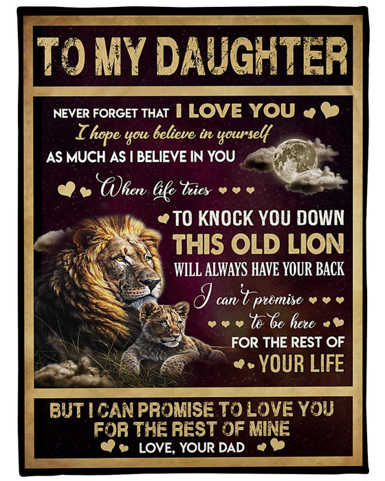 Personalized To My Daughter Blanket From Mom Dad Old Lion Never Forget I Love You Custom Name Gifts For Christmas
