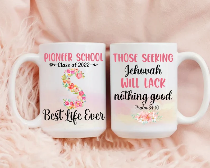 Personalized Coffee Mug For Teacher Pioneer School Class Of 2022 Floral Initial Custom Name Gifts For Back To School