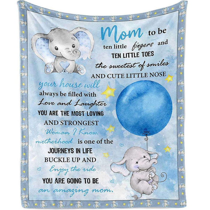 Personalized Blanket For Mommy To Be Cute Baby Elephant You Are Going To Be Custom Name Gifts For First Mothers Day