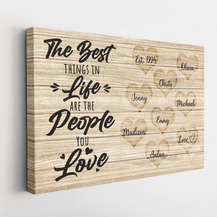 Personalized Canvas Wall Art Gifts For Family The Things In Life People You Love Custom Name Poster Prints Wall Decor