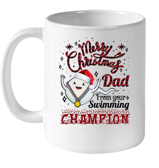 Personalized Coffee Mug For Dad From Children Your Swimming Champion Sperm Custom Name Ceramic Cup Gifts For Christmas