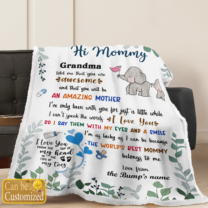 Personalized Blanket For First Time Mom Elephants Grandma Told Me That Custom Name Gifts For First Mothers Day Birthday