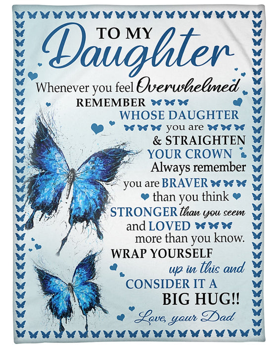 Personalized To My Daughter Blanket From Mom Dad Butterflies Consider It A Big Hug Custom Name Gifts For Christmas