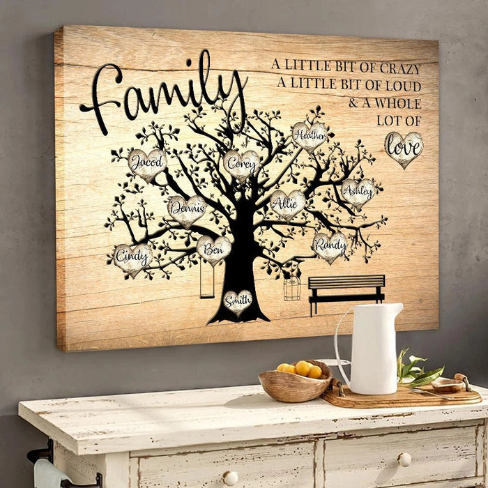 Personalized Multi Family Names Poster Canvas Family A Little Bit Of Crazy Horizontal Poster No Frame Full Size