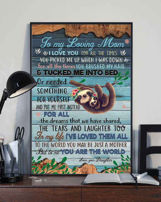 Personalized Canvas Wall Art For Mom From Kids Sloth In My Life I've Loved Them All Custom Name Poster Prints Home Decor