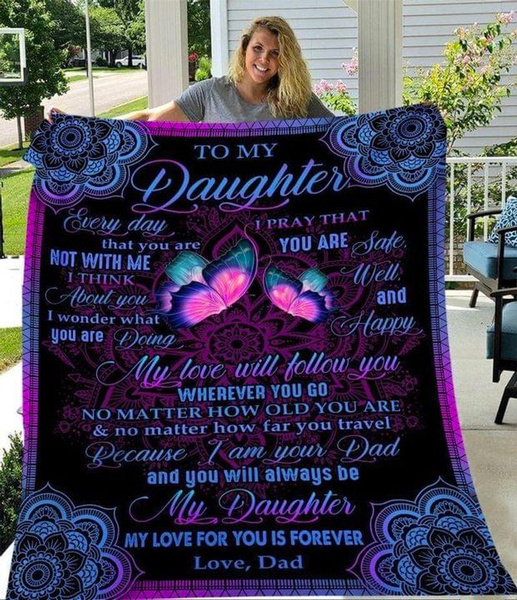 Personalized Mandala Blanket To My Daughter On Mothers Day Butterfly Premium Blankets Custom Name