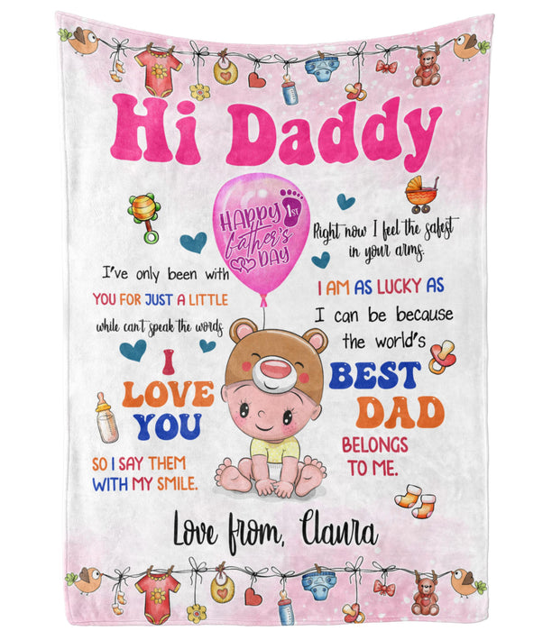 Personalized Fleece Sherpa Blanket From Baby Bump To Expecting Dad I've Only Been With You Happy First Fathers Day Ideas