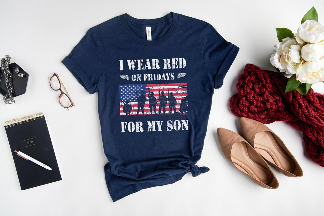 Classic T-Shirt I I Wear Red On Friday For My Son Remember Red Friday Soldiers US Flag Printed
