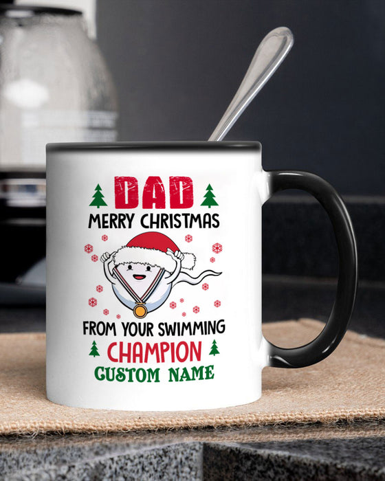 Personalized Coffee Mug For Dad From Kids Funny Saying Joke Naughty Sperm Winner Custom Name Ceramic Cup Christmas Gifts