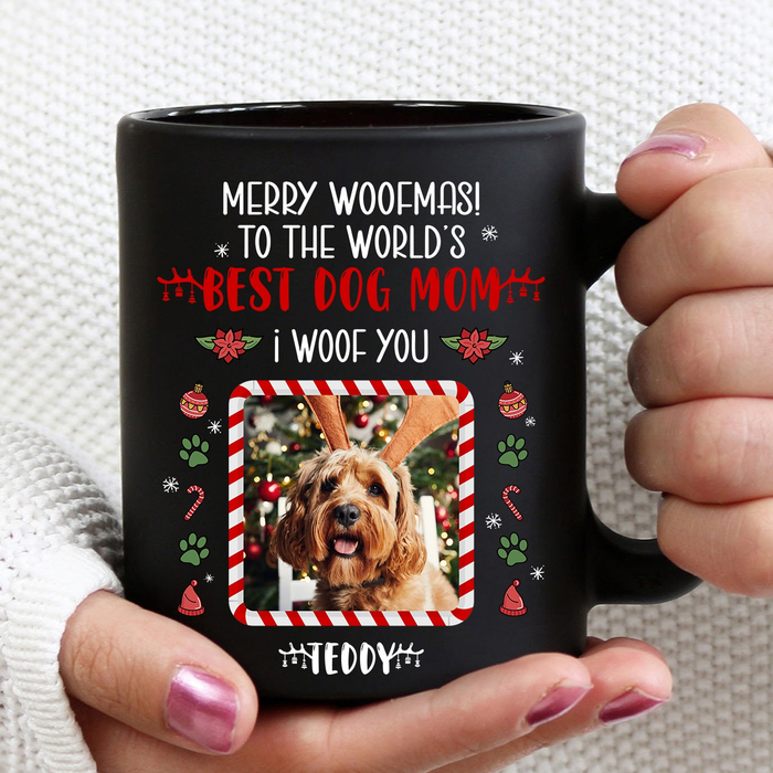 Personalized Coffee Mug Gifts For Dog Lover Merry To Doggy Mom Bestie Xmas Theme Custom Name Funny Cup For Christmas