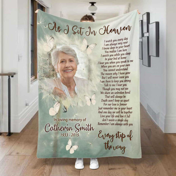 Personalized Memorial Blanket For Loss Of Loved Ones I Hear You When You Speak To Me Custom Name Photo Remembrance Gifts
