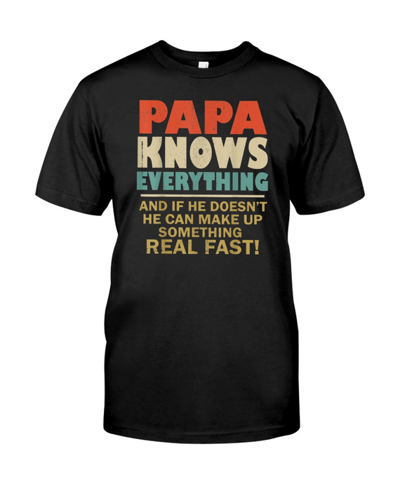 Personalized Shirt For Grandpa Papa Knows Everything Shirt For Father's Day